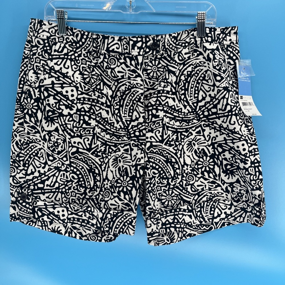 NWT Relativity Women's Size 16 Black and White‎ Abstract Tribal Print Cotton